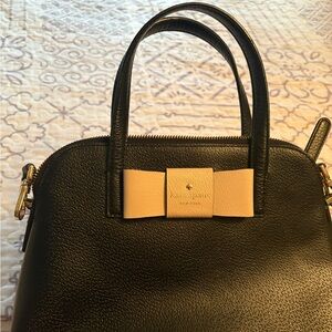 Kate Spade Black Satchel with Cream Bow